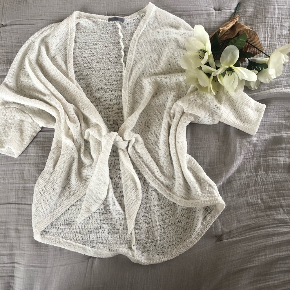 CROPPED FRONT-TIE CARDIGAN
